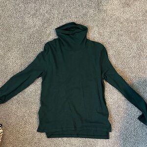 Madewell Dark Green Turtlenec/Mockneck Tee